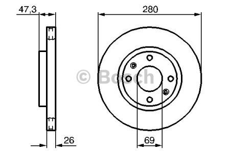 Bosch hyundai диск гальмівний передній sonata 0986479229