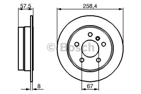 Тормозной диск 0986479235 BOSCH