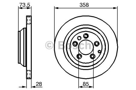 Диск тормозной задний 0986479259 BOSCH