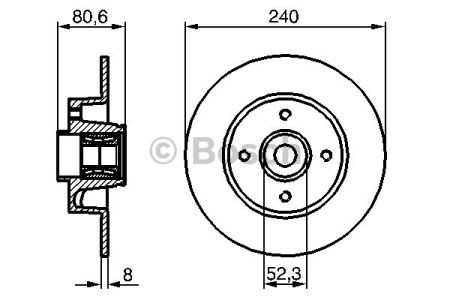 BOSCH 0986479278 Диск тормозной задний в наличии Хмельницкий