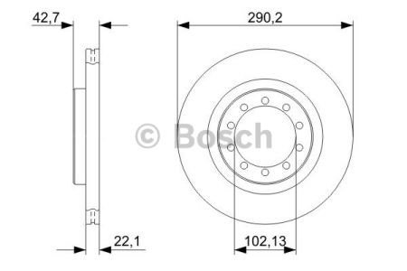 Bosch диск гальм. передн. renault maskott  (3 -5 тон.) 0986479343