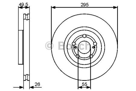 Bosch toyota гальмівний диск передн.avensis 03 2.0d,2.4i - 0986479423