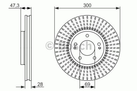 0986479595 BOSCH Передние тормозные диски купить в Ровно