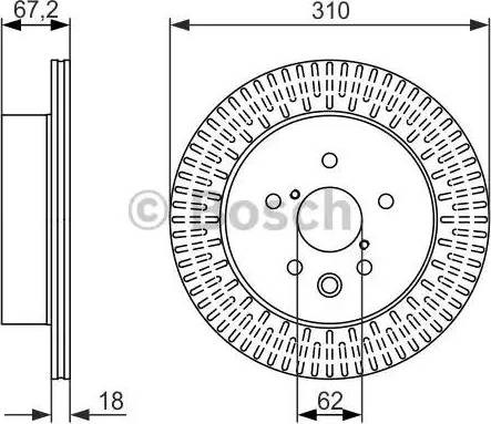 Задний тормозной диск 0986479615 BOSCH