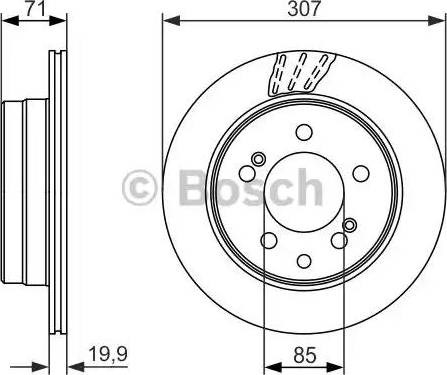Bosch диск гальмівний вентил. ssangyong rexton (307мм20мм !) 0986479665