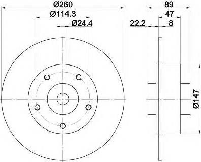 Bosch renault диск гальмівний задній megane(без підш) 08- 0986479708
