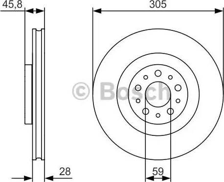 Тормоз дисковый передний 0986479736 BOSCH