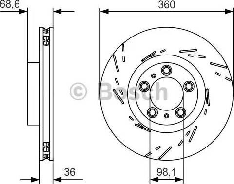 Передний тормозной диск 0986479D22 BOSCH