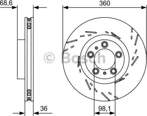 Диск тормозной передний 0986479D23 BOSCH