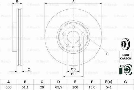 Диск тормозной передний 0986479D85 BOSCH