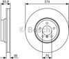 Диск тормозной передний 0986479R35 BOSCH