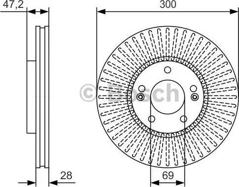 Bosch hyundai диск гальмівний передн.tucson,ix35,kia 0986479S14