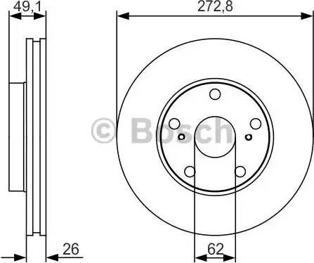Bosch toyota гальмівний диск. передн. auris 07-, corolla 06-  (27326) 0986479S16