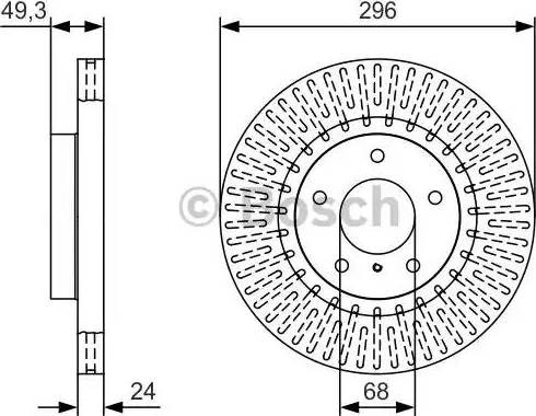 Передний тормозной диск 0986479T44 BOSCH