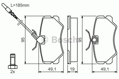 BOSCH 0986492090 Колодки тормозные передние дисковые в наличии Каменское