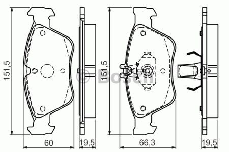 Колодки тормозные 0986494002 BOSCH