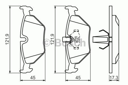 Комплект задних колодок 0986494009 BOSCH