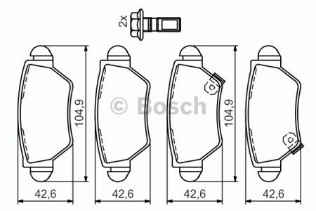Колодки тормозные задние, дисковые 0986494014 BOSCH