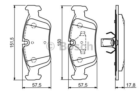 BOSCH 0986494015 Передние тормозные колодки в наличии Полтава