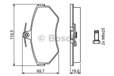 Колодки тормозные передние дисковые 0986494021 BOSCH