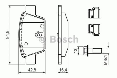BOSCH 0986494030 Задние тормозные колодки в наличии Павлоград
