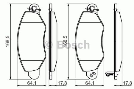 Передние тормозные колодки 0986494037 BOSCH