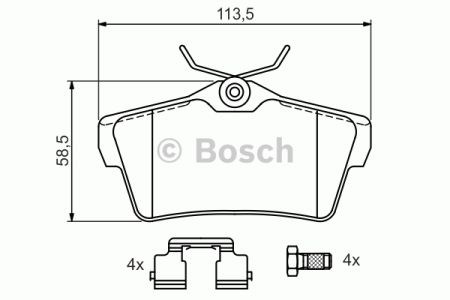 0986494192 BOSCH Колодки тормозные задние дисковые купить в Харьков