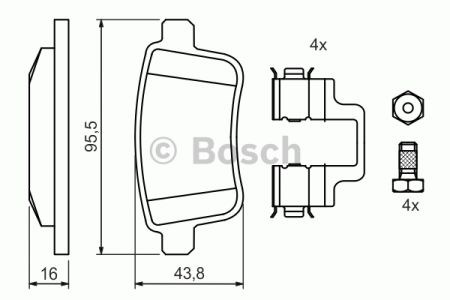 BOSCH 0986494331 Колодки тормозные задние дисковые в наличии Житомир