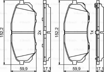 Колодки тормозные дисковые комплект 0986494827 BOSCH