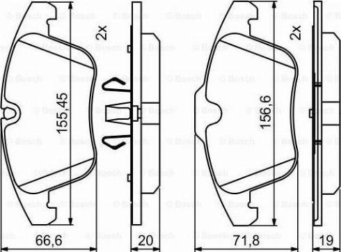 BOSCH 0986494830 Колодки тормозные передние дисковые в наличии Днепр