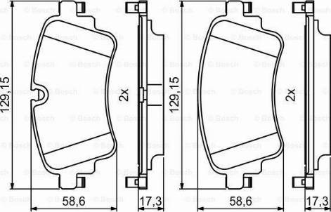Комплект задних колодок 0986494833 BOSCH