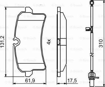 BOSCH 0986494841 Задние тормозные колодки в наличии Кривой Рог