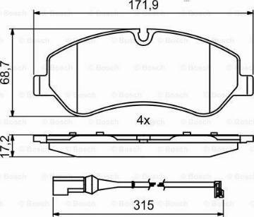 Колодки тормозные дисковые комплект 0986494844 BOSCH