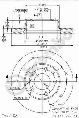 09961414 BREMBO Диск тормозной передний купить в Ровно