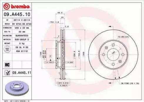 09A44511 BREMBO Передние тормозные диски купить в Запорожье