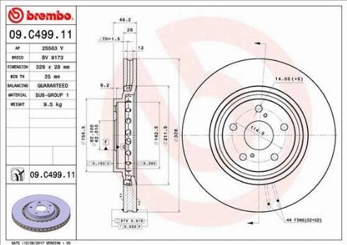 Ротор тормозной 09C49911 BREMBO