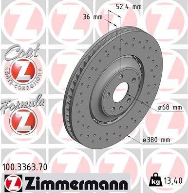 Ротор тормозной 100336370 ZIMMERMANN