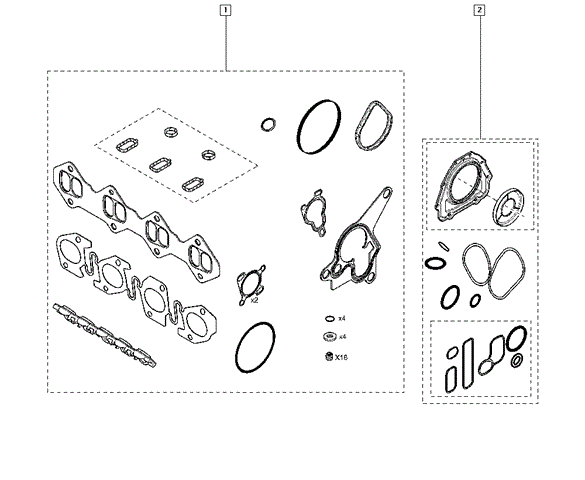 Комплект прокладок двигателя, нижний 101013580R Renault (RVI)