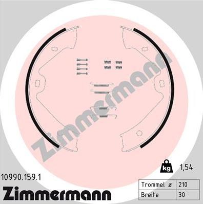 Колодки стояночного тормоза 109901591 ZIMMERMANN