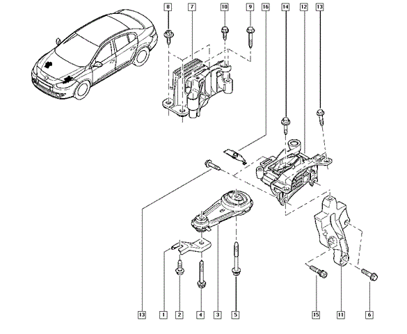 Renault подушка двигуна лів.fluence,grand scenic iii,megane iii 1.2/2.0 112200014R