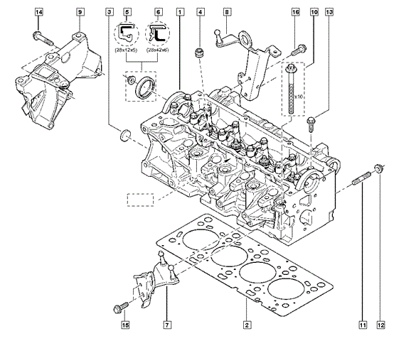 Кронштейн двигуна renault kangoo 01-/dokker 12- 1.5dci 112314312R