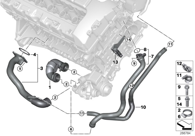 Шланг термостата 11537560363 BMW