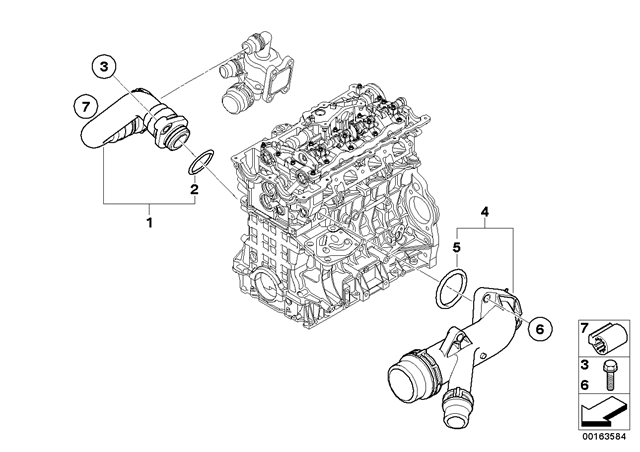 BMW 11537572159 Патрубок термостата в наличии Житомир
