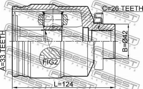 Граната внутренняя передняя правая 1211TUC27RH FEBEST