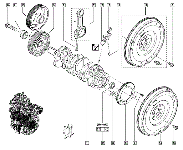 Маховик с зубчатым ободом 123009802R RENAULT