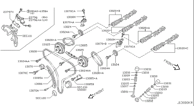 Цепь газораспределения 13028JK00A RENAULT