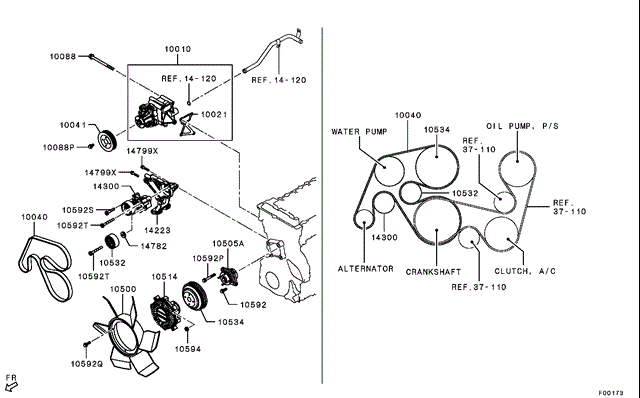 Натяжная планка поликлинового ремня 1345A119 MITSUBISHI