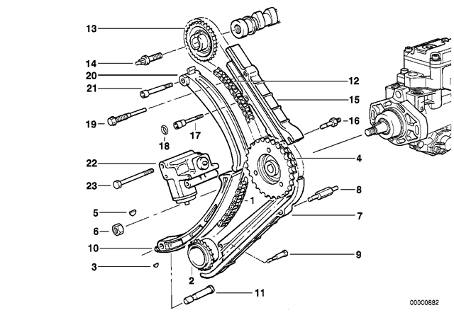 Башмак натяжителя цепи ГРМ 13522243936 BMW