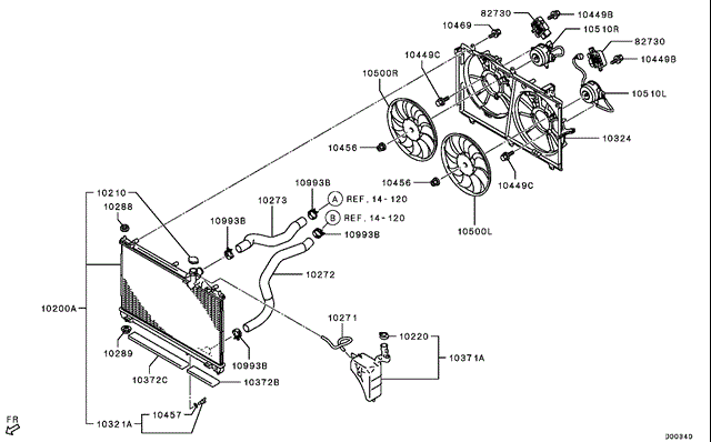 Расширительный бачок охлаждения 1375A261 MITSUBISHI