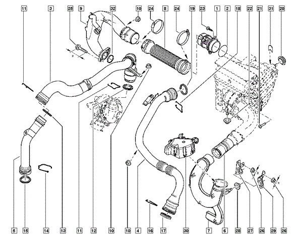 Шланг/патрубок интеркуллера 144603415R RENAULT